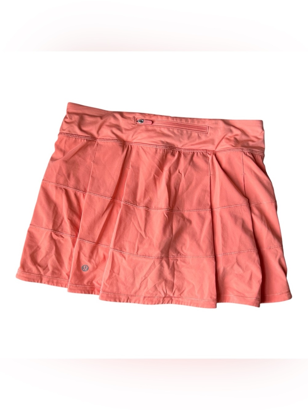 Lululemon Pace Rival Mid-Rise Skirt Long Sunny Coral Women Size 6 EUC HTF
